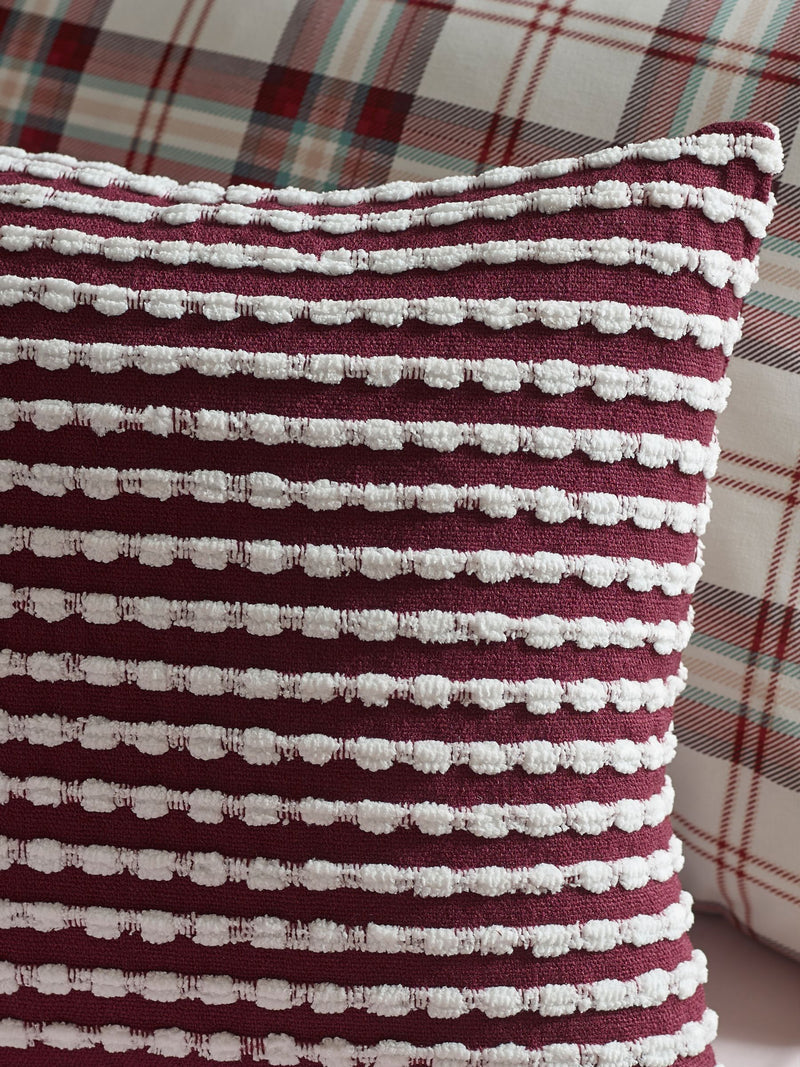 Catherine Lansfield Plum Stab Stitch Cushion