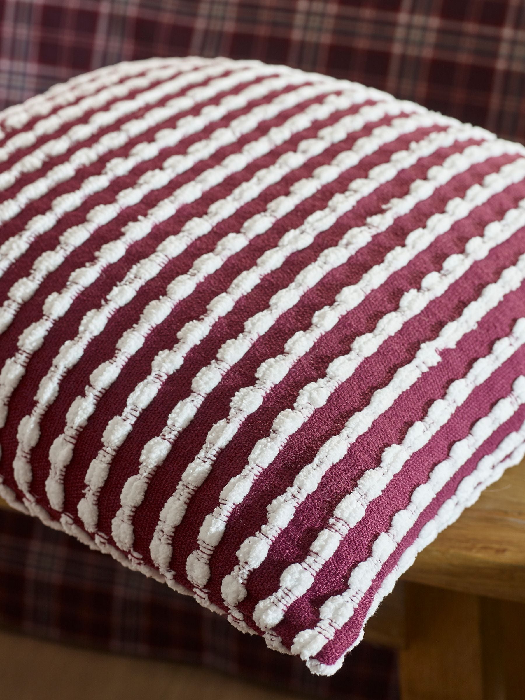 Catherine Lansfield Plum Stab Stitch Cushion