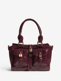 Friends Like These Burgundy Red Padlock Pocket Bag