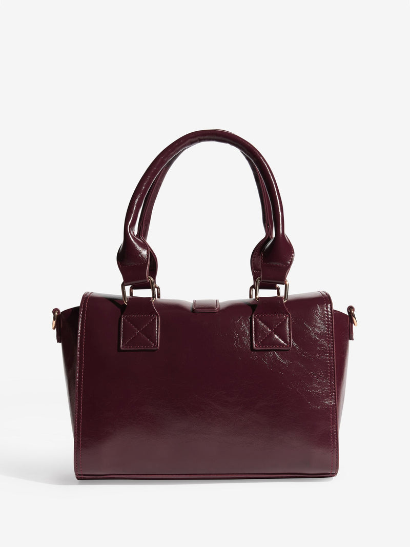 Friends Like These Burgundy Red Padlock Pocket Bag