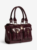 Friends Like These Burgundy Red Padlock Pocket Bag