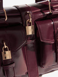 Friends Like These Burgundy Red Padlock Pocket Bag