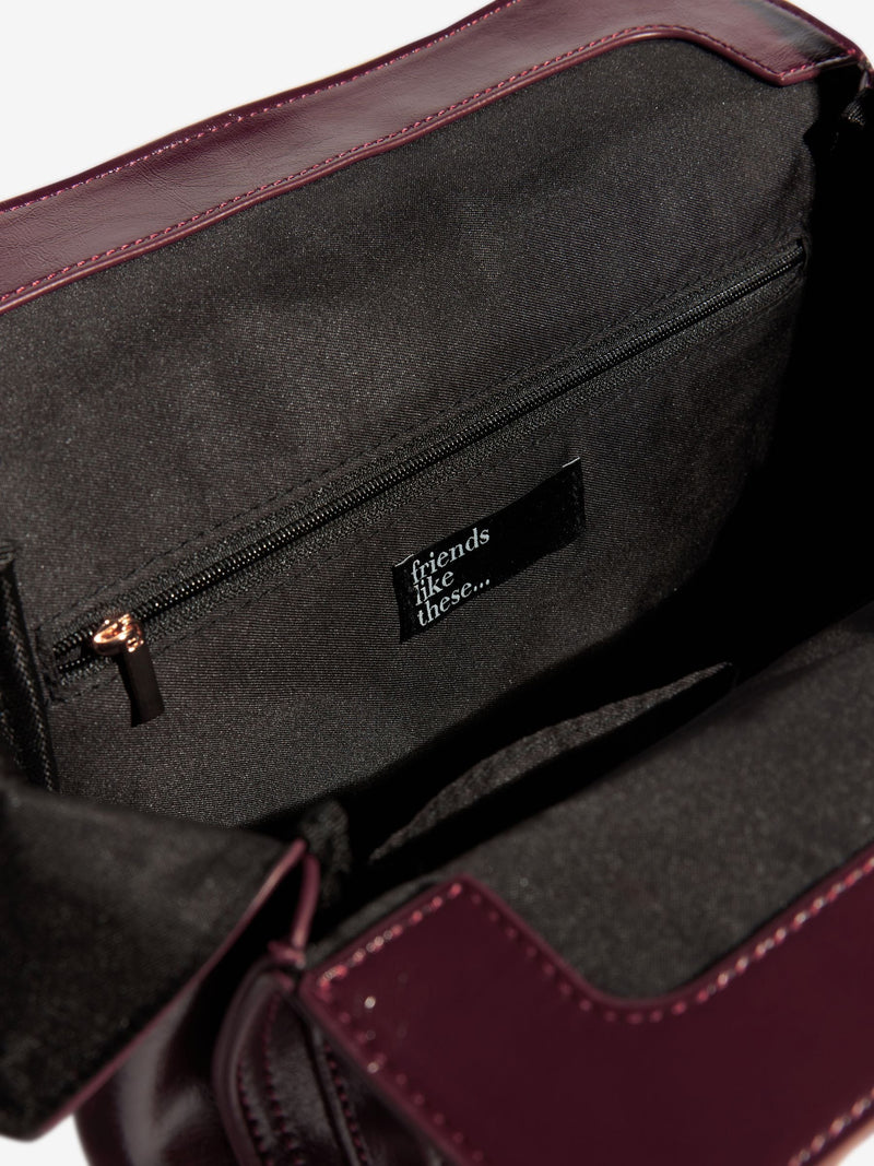 Friends Like These Burgundy Red Padlock Pocket Bag