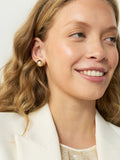 Pearl white effect stud earrings recycled brass - British product