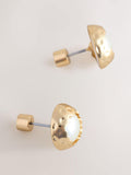 Pearl white effect stud earrings recycled brass - British product