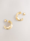 Gold tone wide hoop earrings, UK version