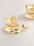 Gold tone wide hoop earrings, UK version