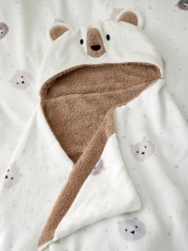 Catherine Lansfield fleece hooded blanket bear ears, UK version