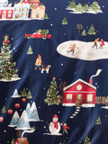 Catherine Lansfield Blue Christmas Town reversible duvet cover set - British product