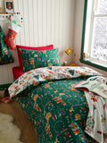 Belle & Boo Green Christmas Fairground cotton duvet cover set - British product