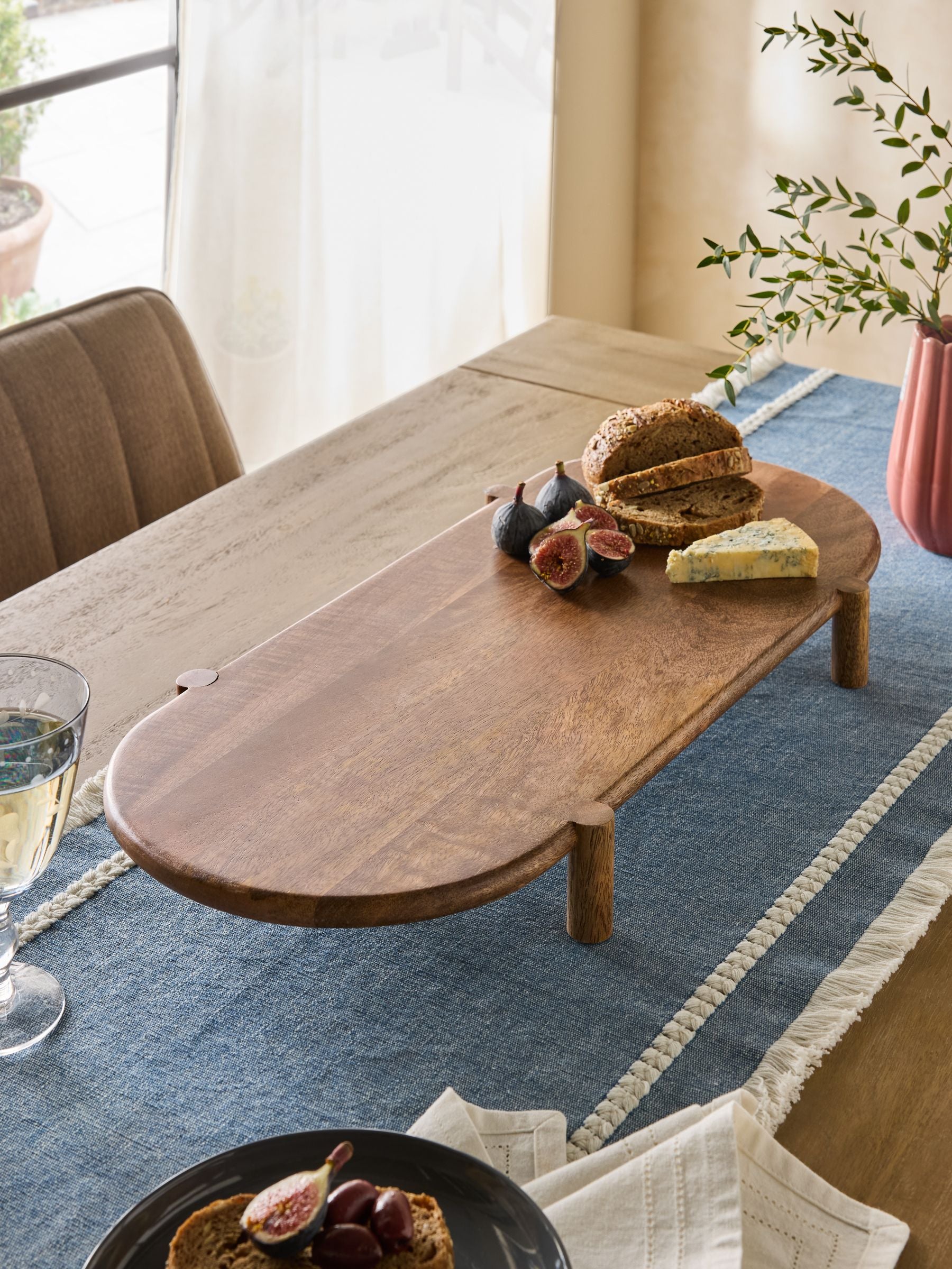 Natural Wood Footed Medium Serving Board