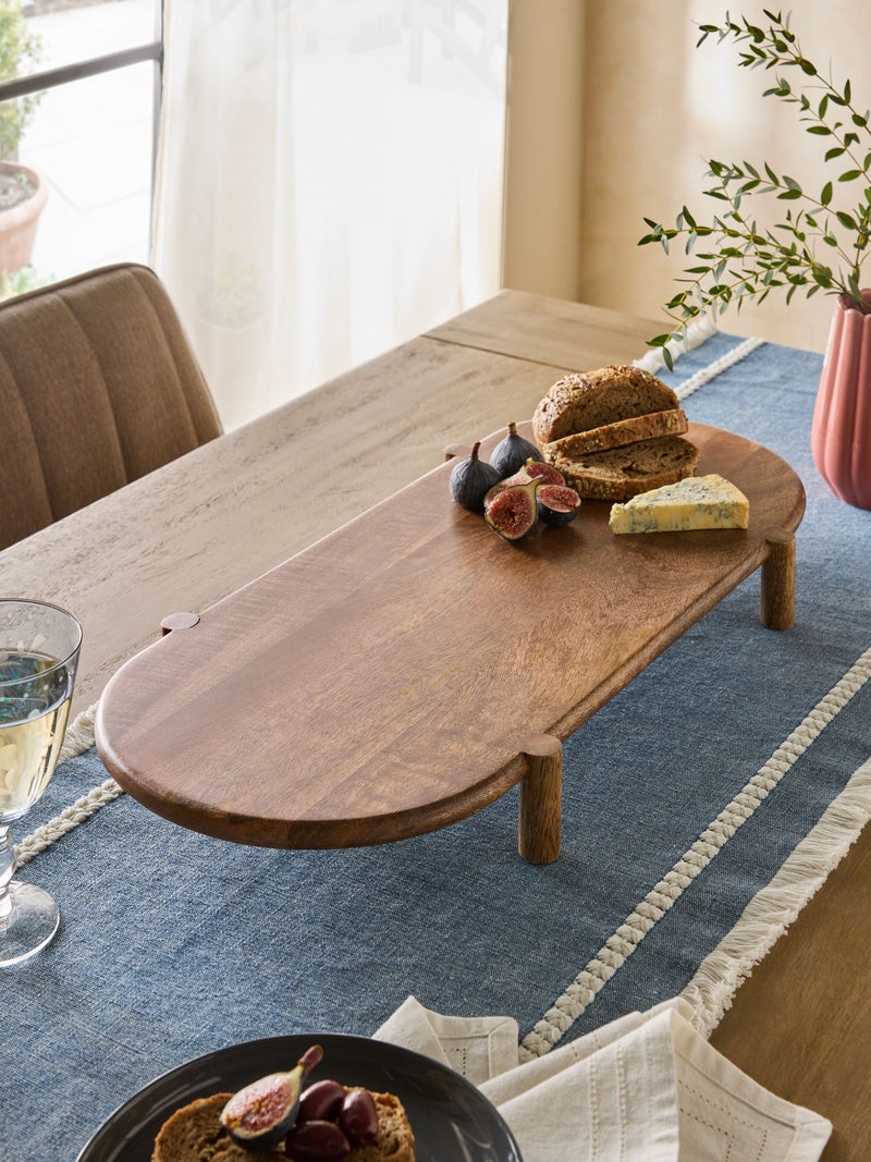 Natural Wood Footed Medium Serving Board