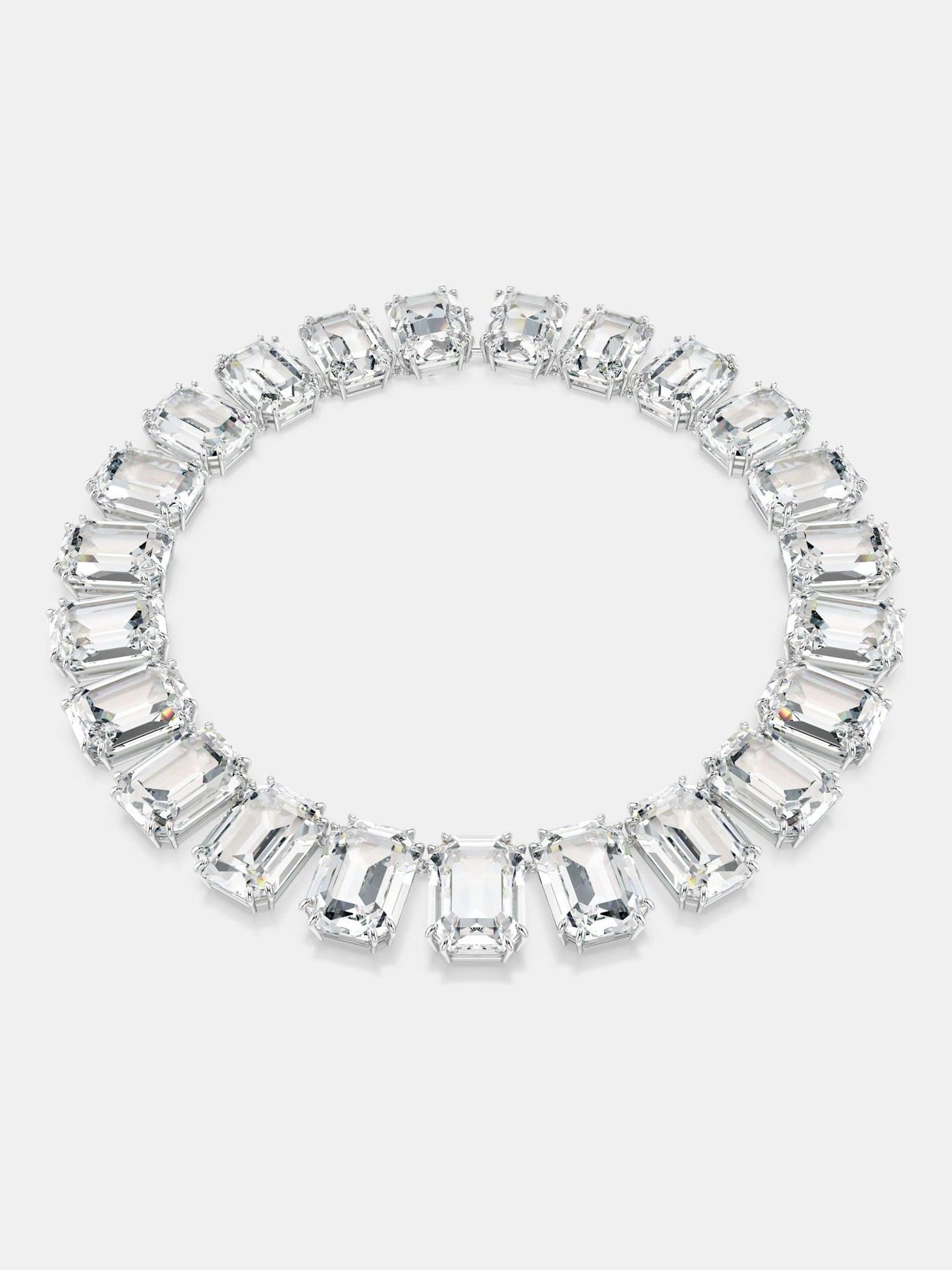 Swarovski White Rhodium Plated Crystal Tennis Necklace (British brand)