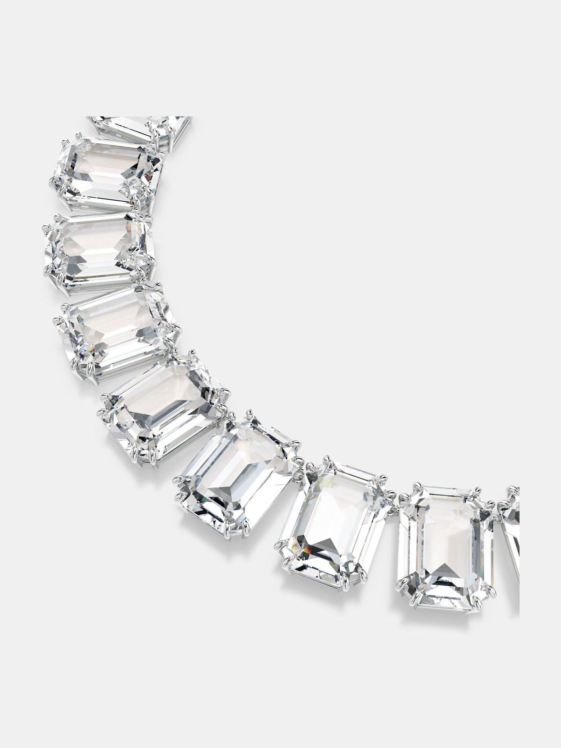 Swarovski White Rhodium Plated Crystal Tennis Necklace (British brand)