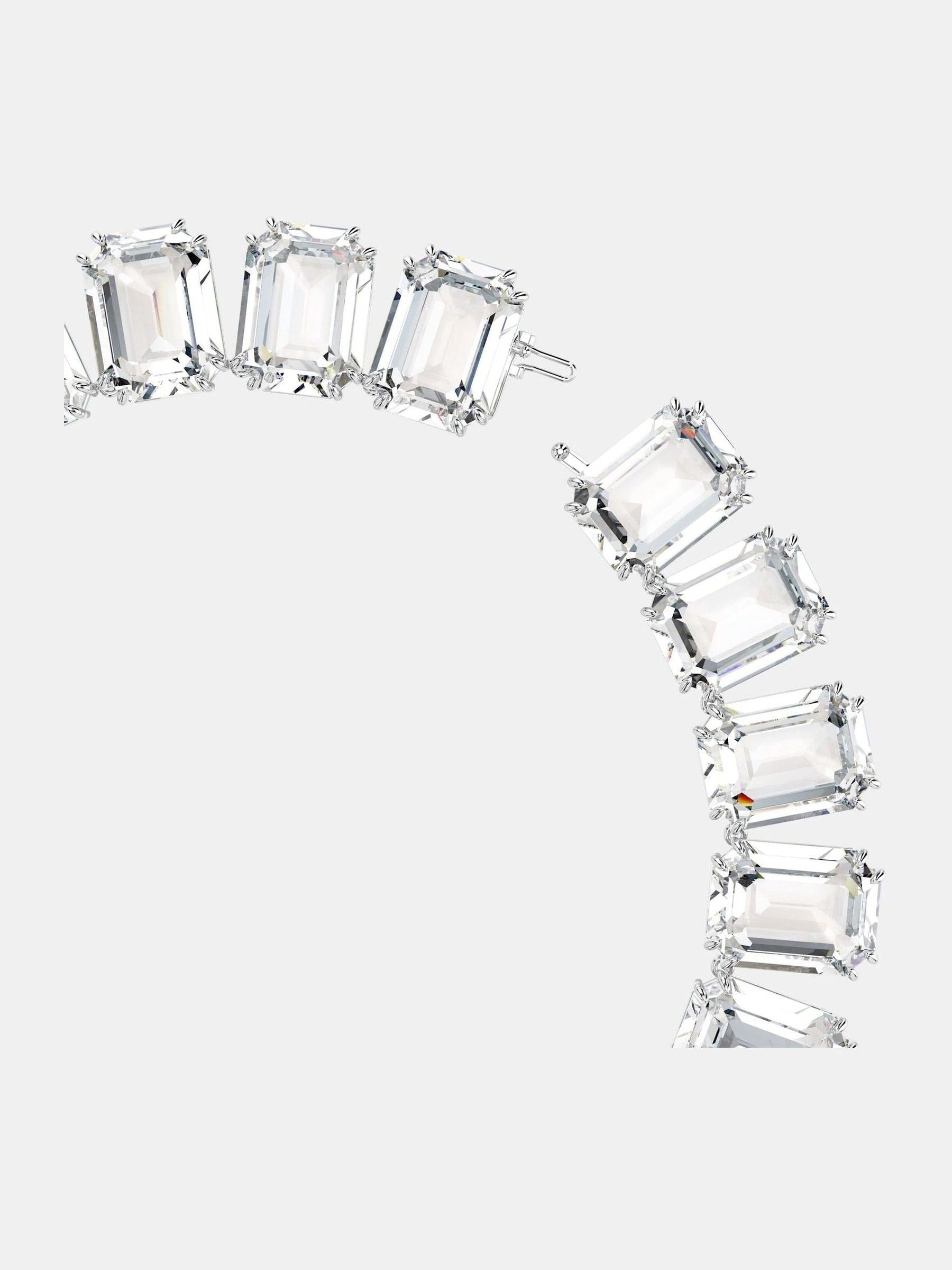 Swarovski White Rhodium Plated Crystal Tennis Necklace (British brand)