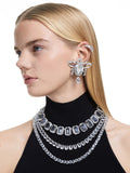 Swarovski White Rhodium Plated Crystal Tennis Necklace (British brand)
