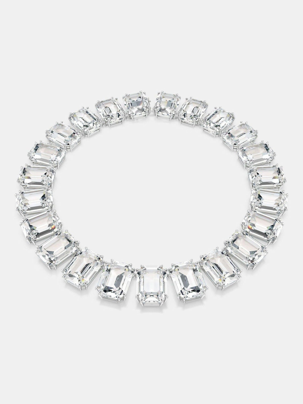 Swarovski White Rhodium Plated Crystal Tennis Necklace (British brand)
