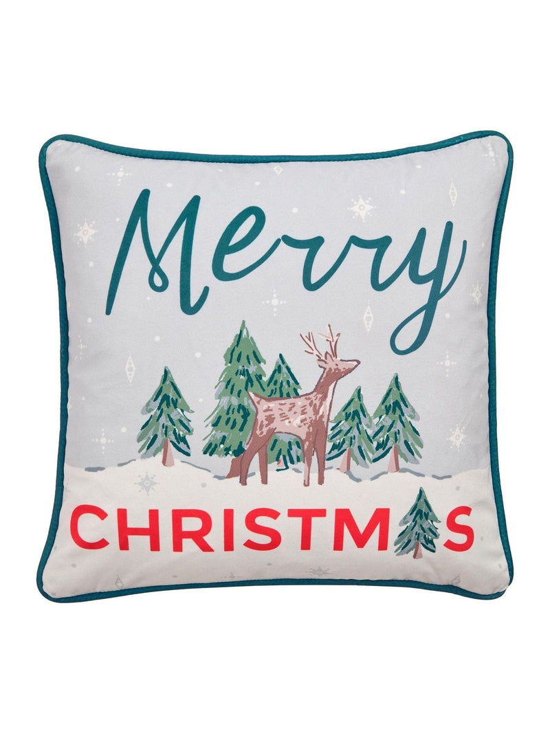 Fusion Merry Christmas Deer velvet cushion 43x43cm - British product