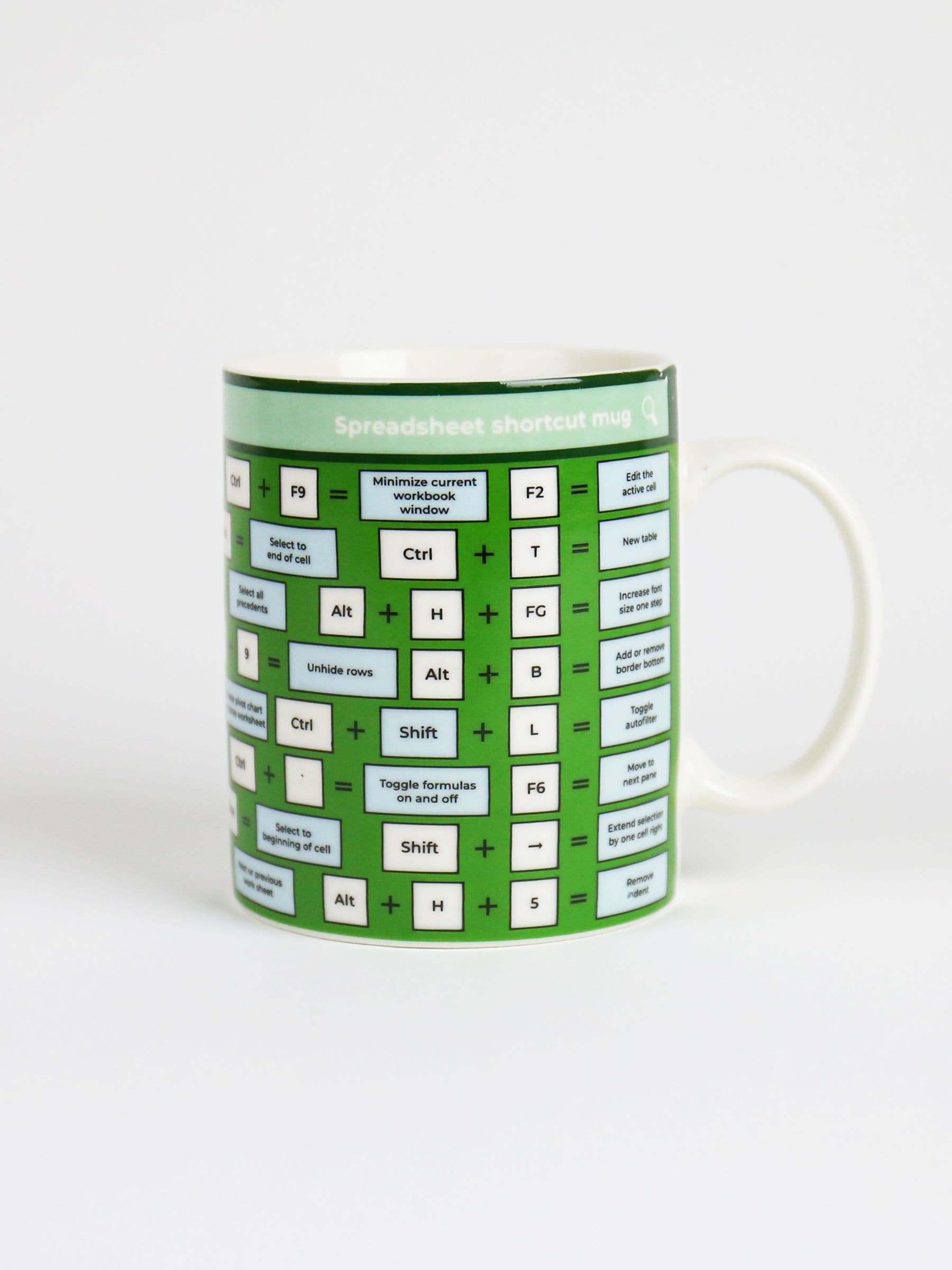 Gift Republic spreadsheet shortcut mug one size (British brand)