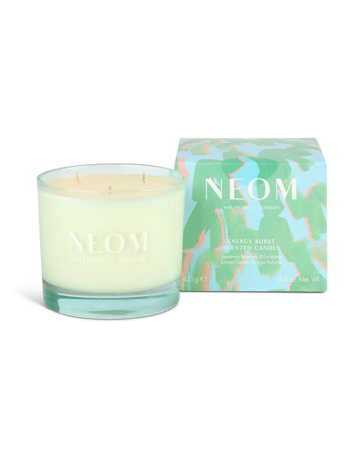 Neom Energy Burst three-wick candle 420g (British brand)