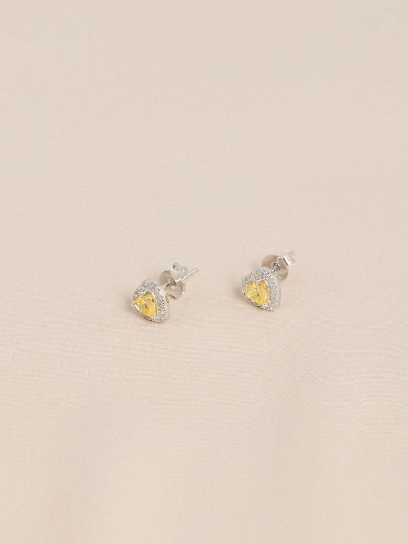Sterling silver heart stud earrings - British product