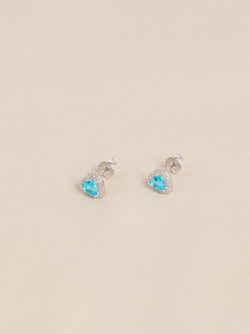 Sterling silver heart stud earrings - British product