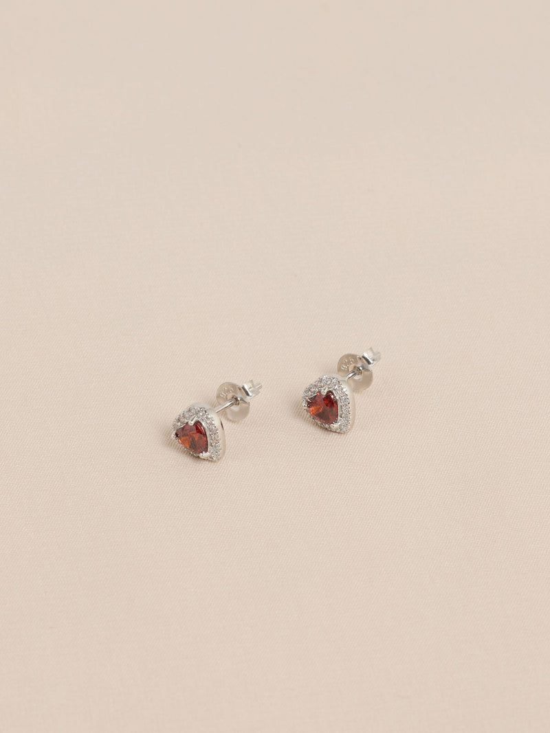 Sterling silver heart stud earrings - British product
