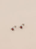 Sterling silver heart stud earrings - British product