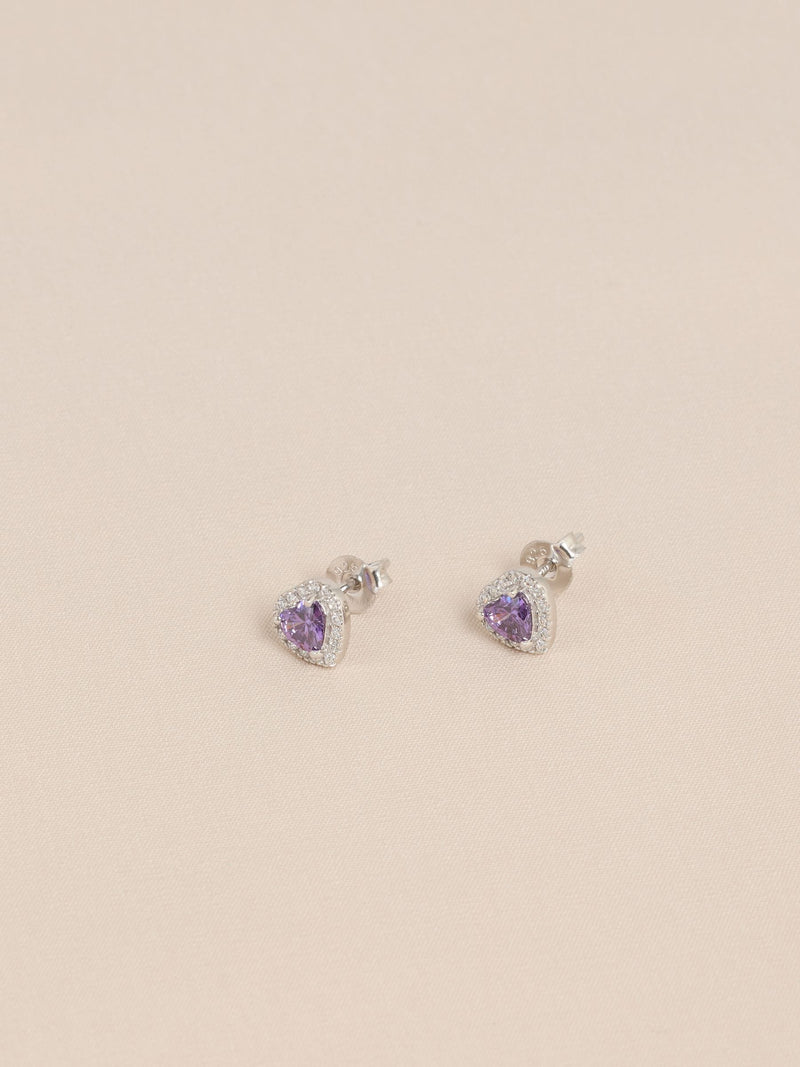Sterling silver heart stud earrings - British product