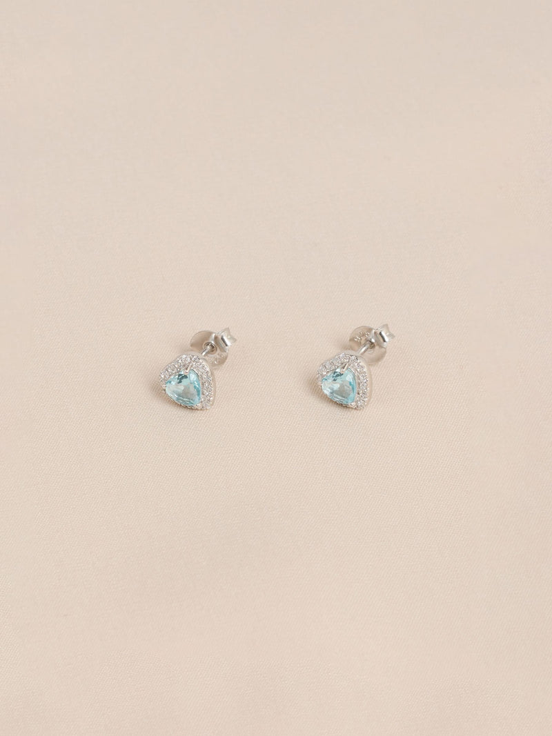 Sterling silver heart stud earrings - British product