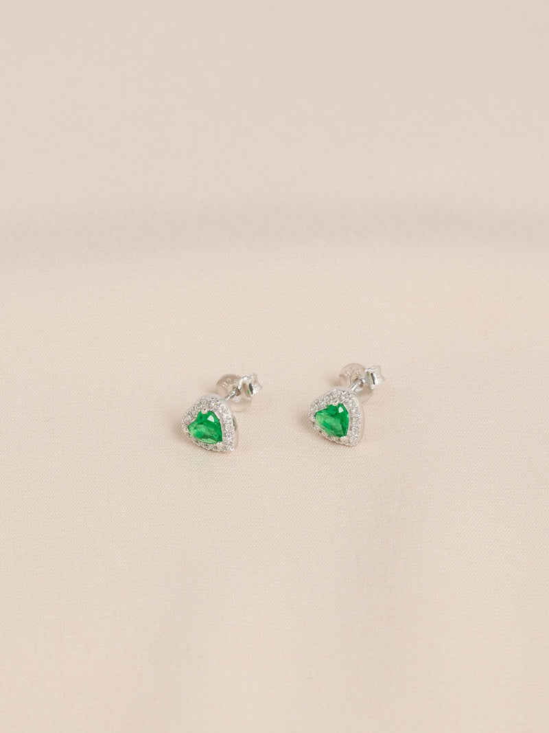 Sterling silver heart stud earrings - British product