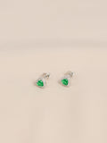 Sterling silver heart stud earrings - British product