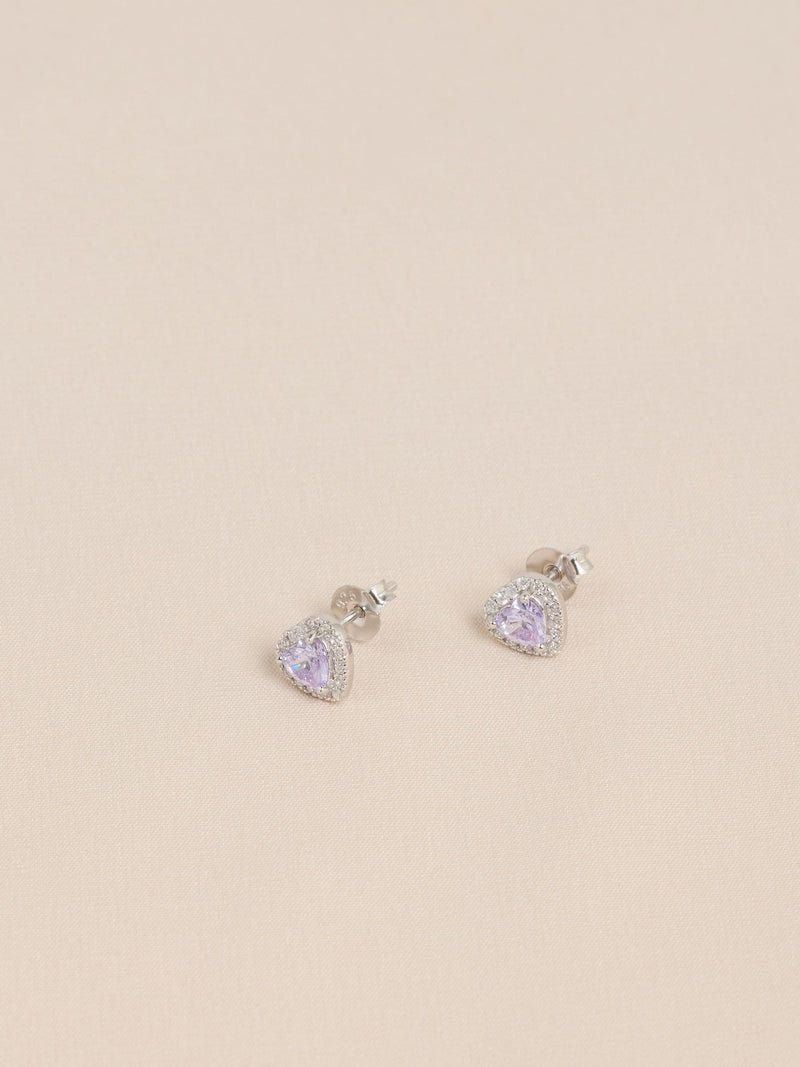 Sterling silver heart stud earrings - British product