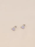Sterling silver heart stud earrings - British product