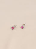Sterling silver heart stud earrings - British product
