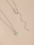 Sterling silver heart pendant necklace with cubic zirconia, UK version
