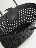 Rixo black Lucine handwoven leather tote bag - British product
