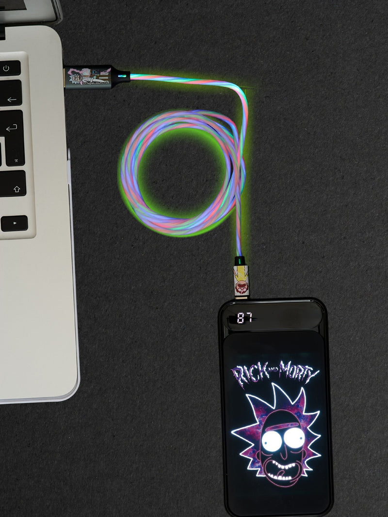 Rick and Morty green light up charging cable, UK version