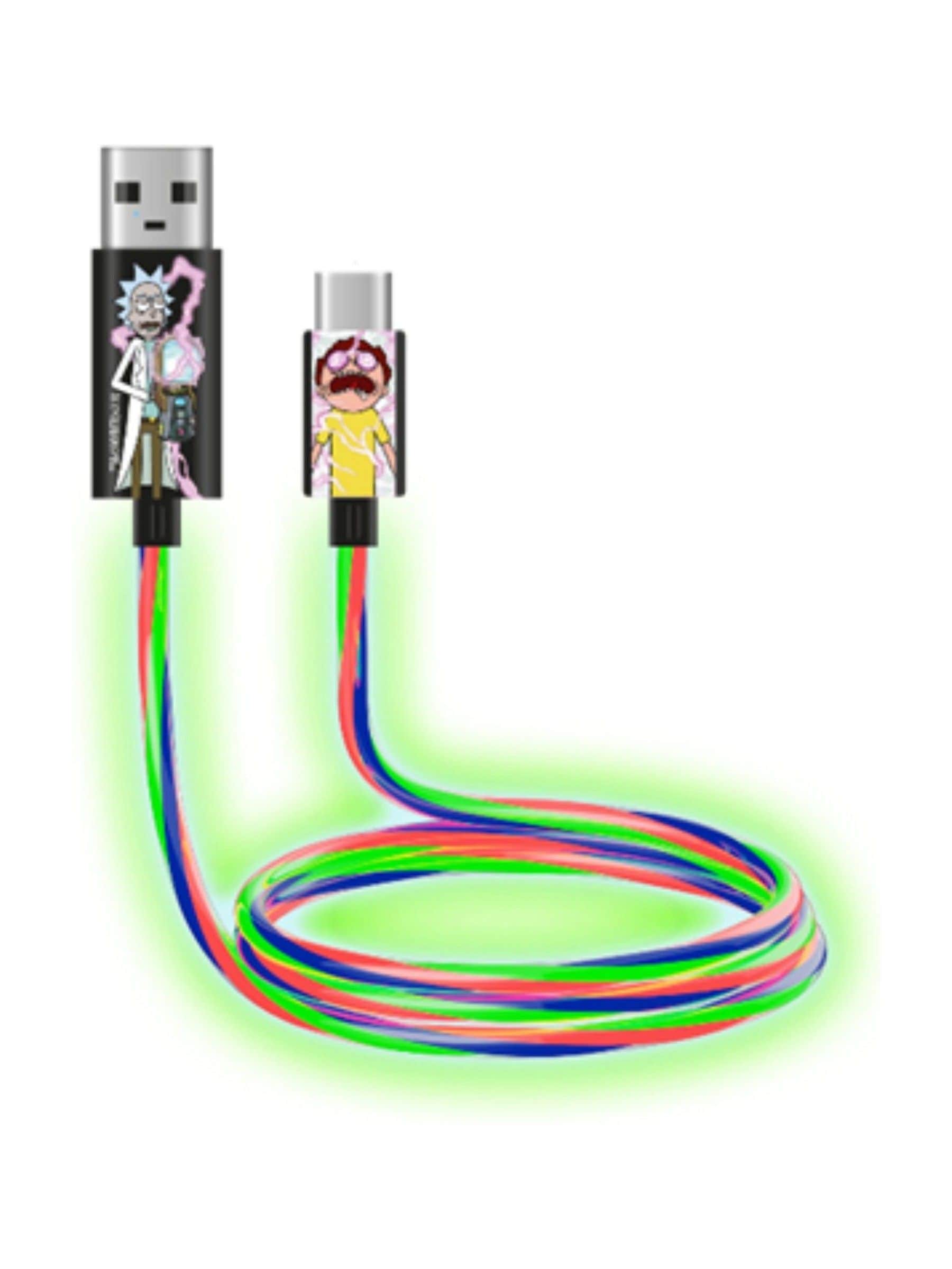 Rick and Morty green light up charging cable, UK version