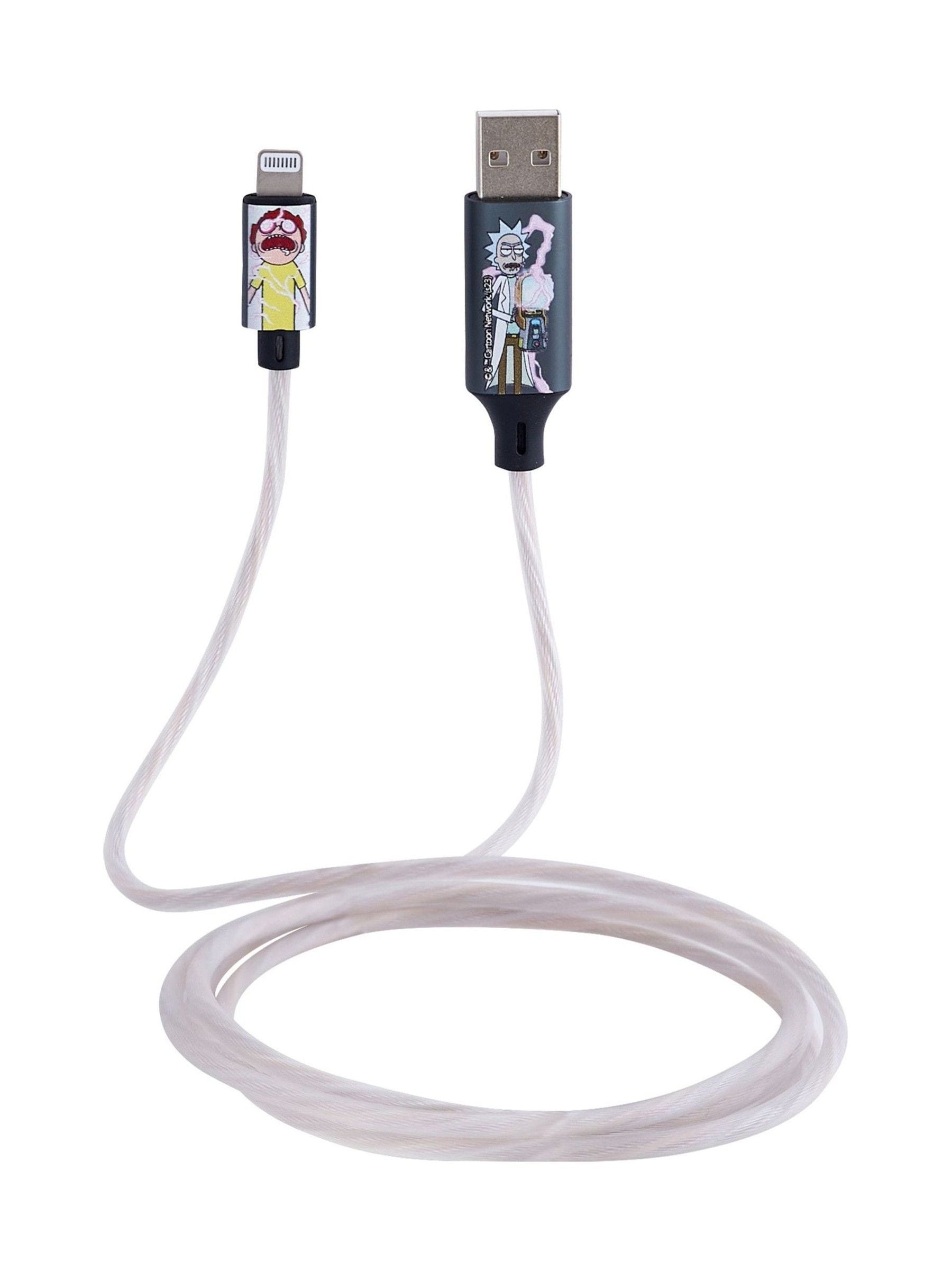 Rick and Morty green light up charging cable, UK version
