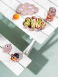 Blue Lunch and Snack Box Set with Straw Bottle and Dividers