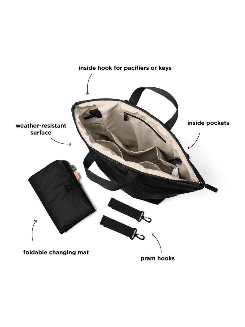 Done by Deer black changing backpack with mat - British product