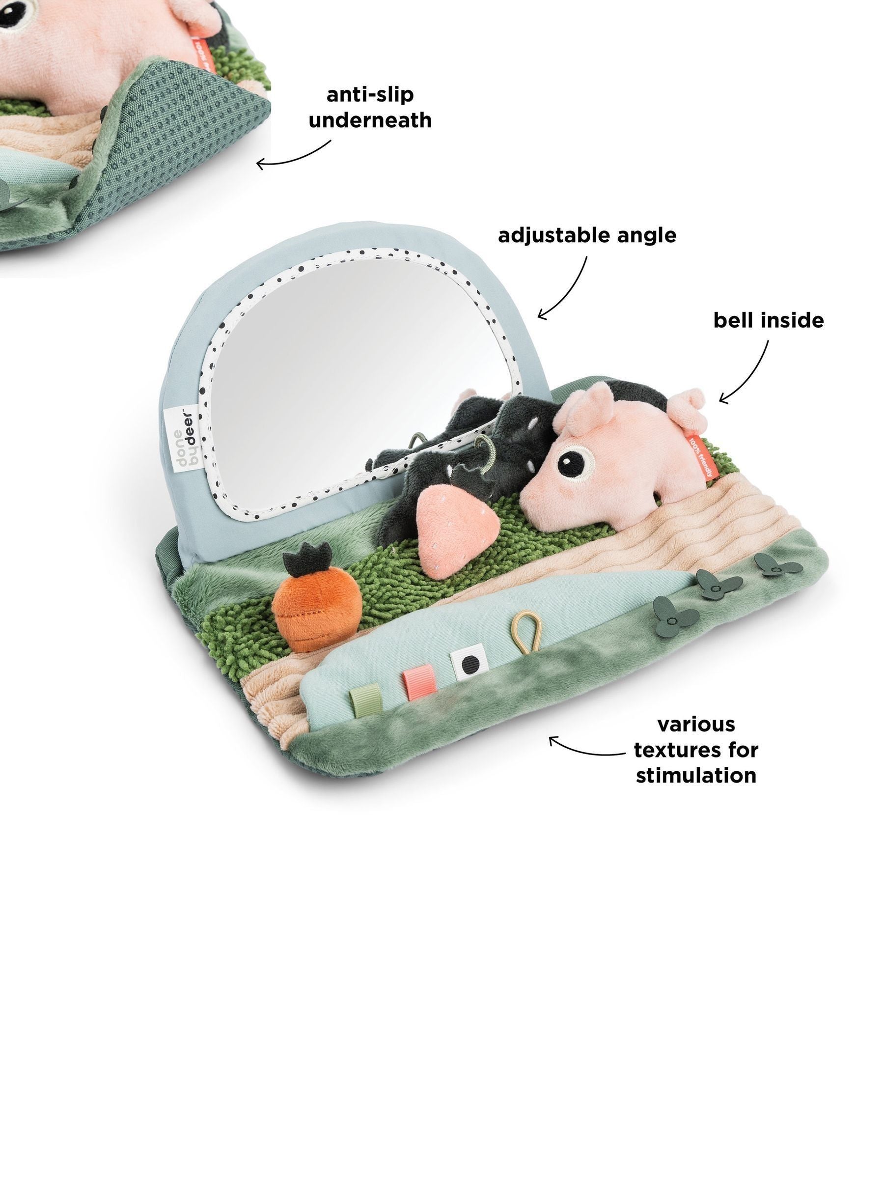 Done by Deer sensory mirror Tiny Farm Mix - British product