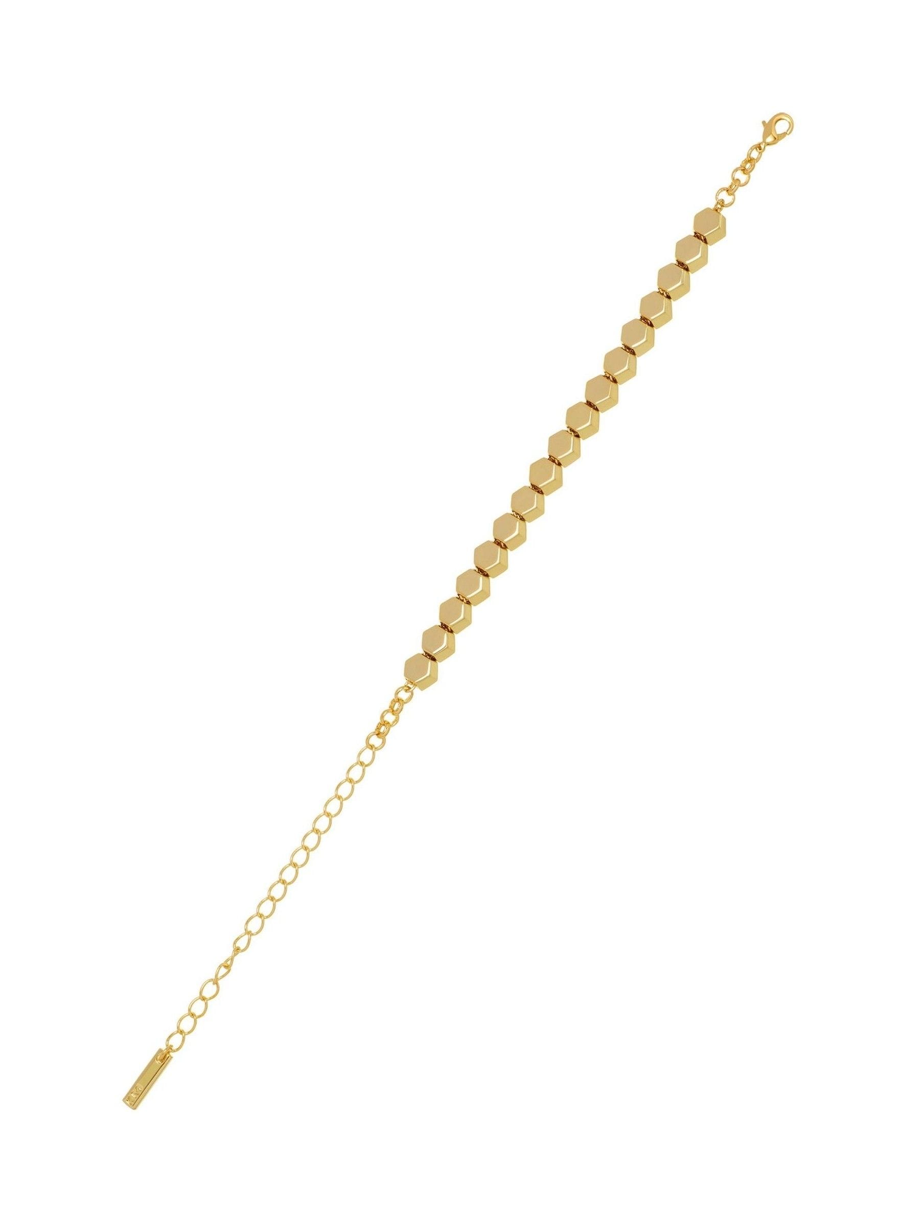 Karen Millen Mosaic Bracelet Gold Tone 23.5cm, imported from the UK