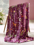 Catherine Lansfield Plum Enchanted Twilight Animals Cosy Blanket Throw