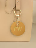 Jonnys Sister Personalised Faux Leather Bag Charm with Gold Tone Flower Charm