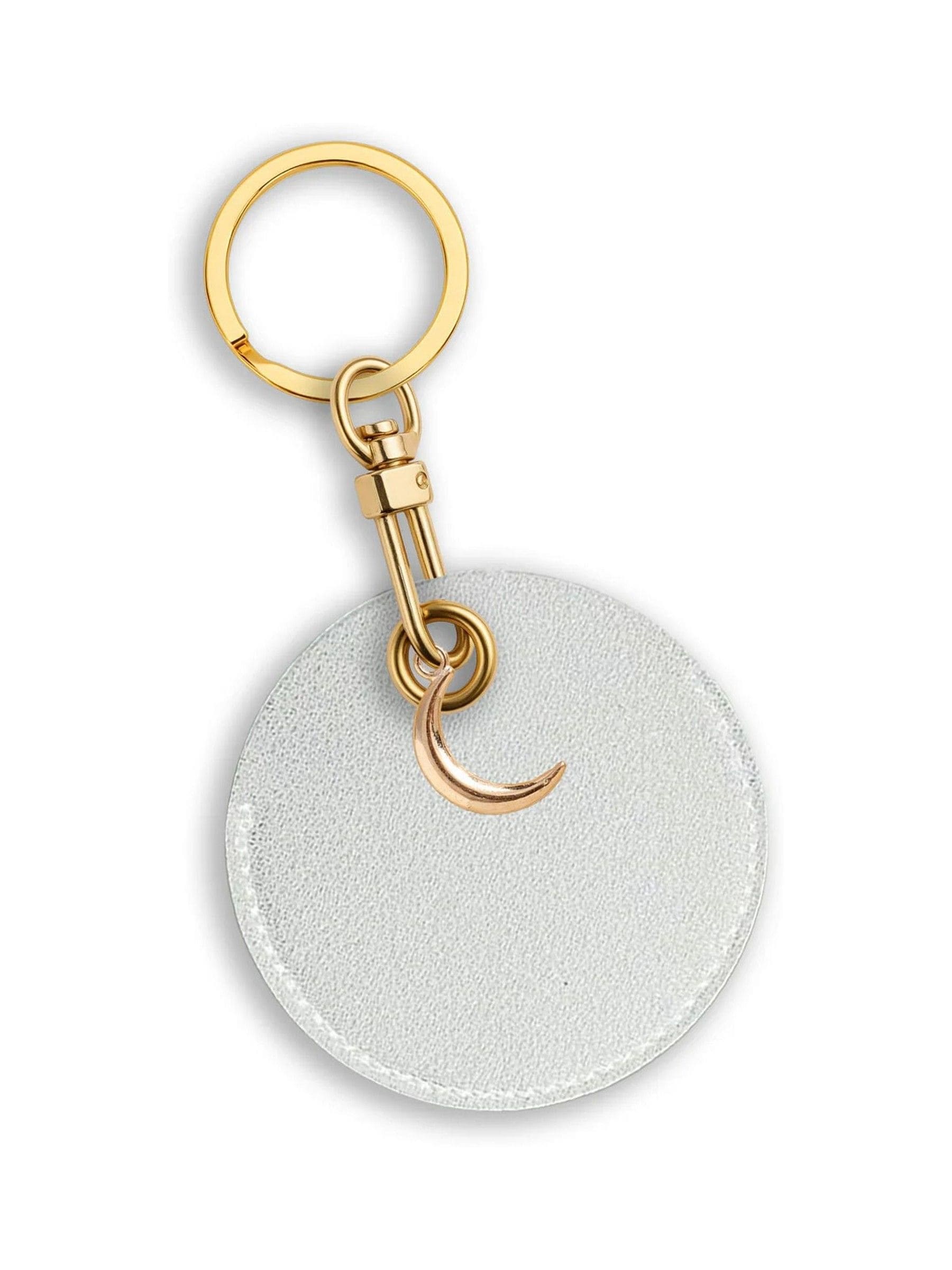 Jonnys Sister faux leather bag charm gold half moon, imported from the UK