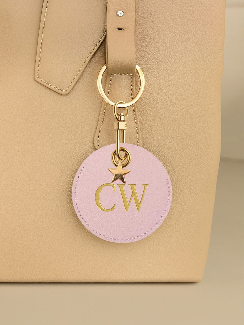 Jonnys Sister	Personalised Faux Leather Bag Accessory with Gold Tone Star Charm