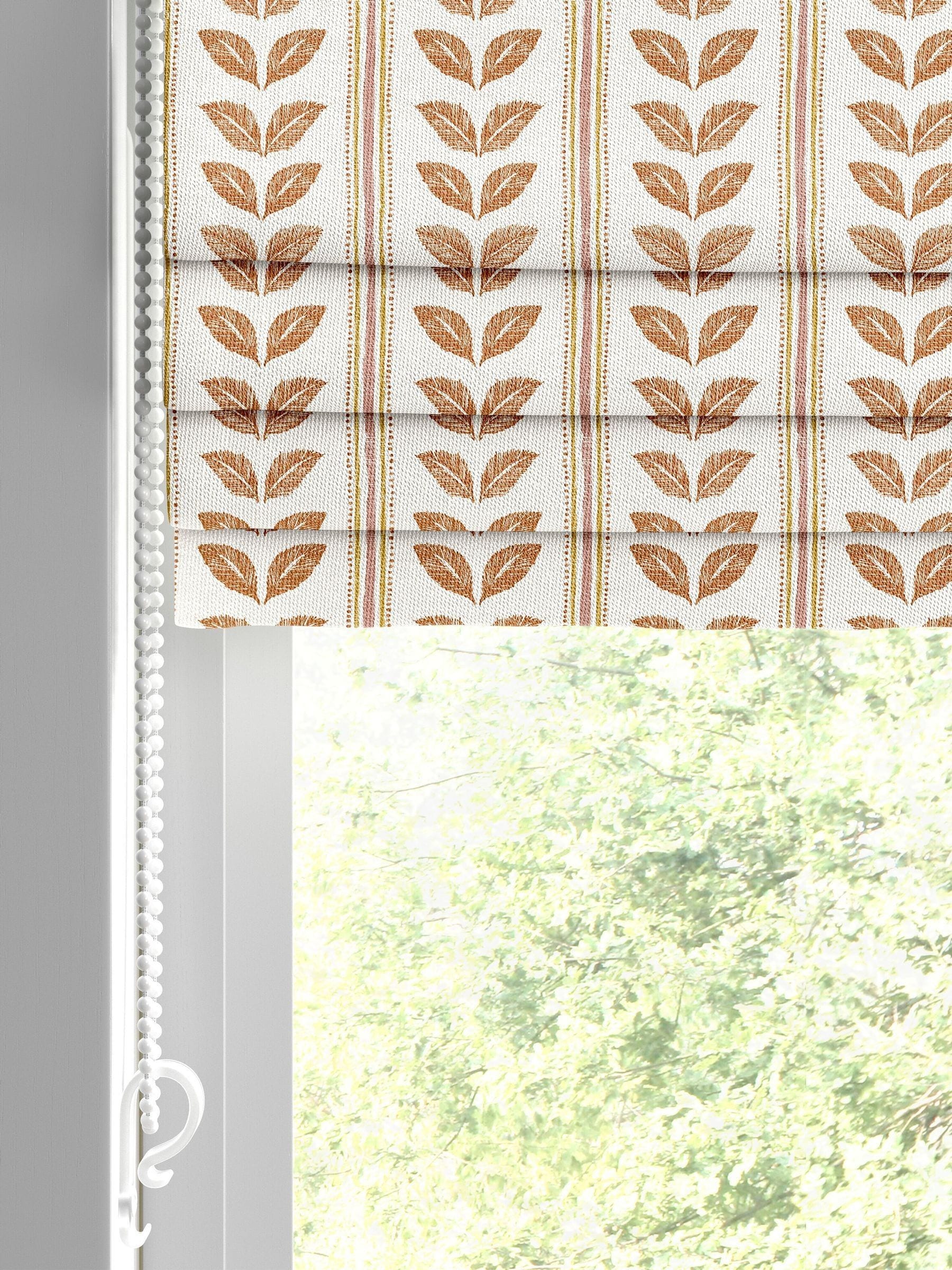 Orange Liber roman blind in 100% cotton, imported from the UK