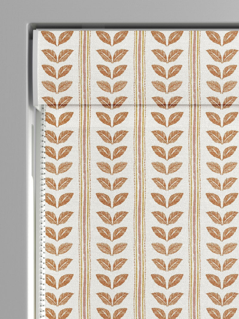 Orange Liber roman blind in 100% cotton, imported from the UK
